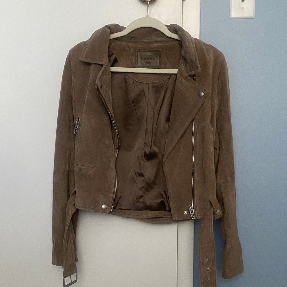 Blank NYC Tan Suede Leather Jacket